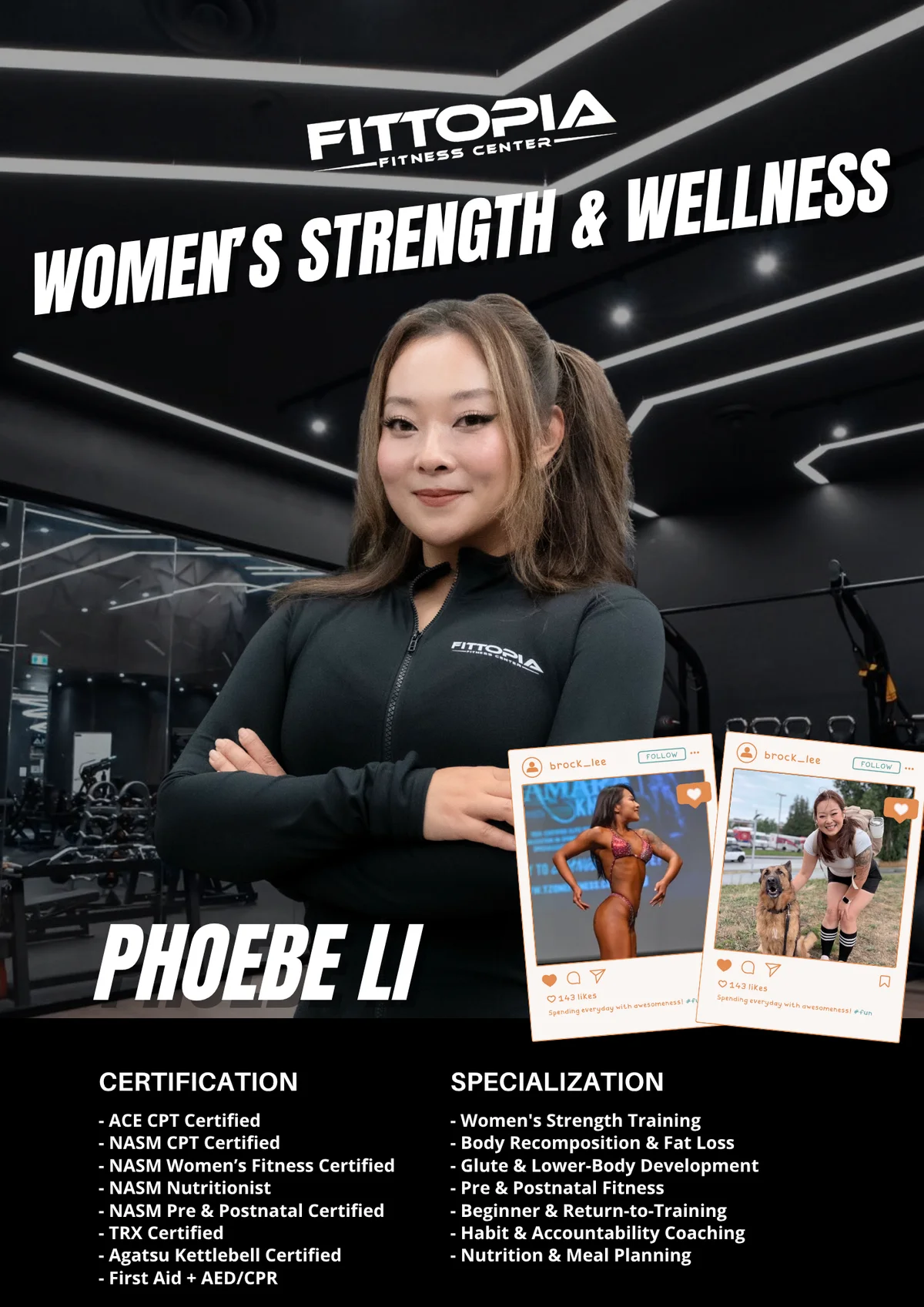 Phoebe Li, Women's Strength and Wellness Coach at Fittopia Fitness Center